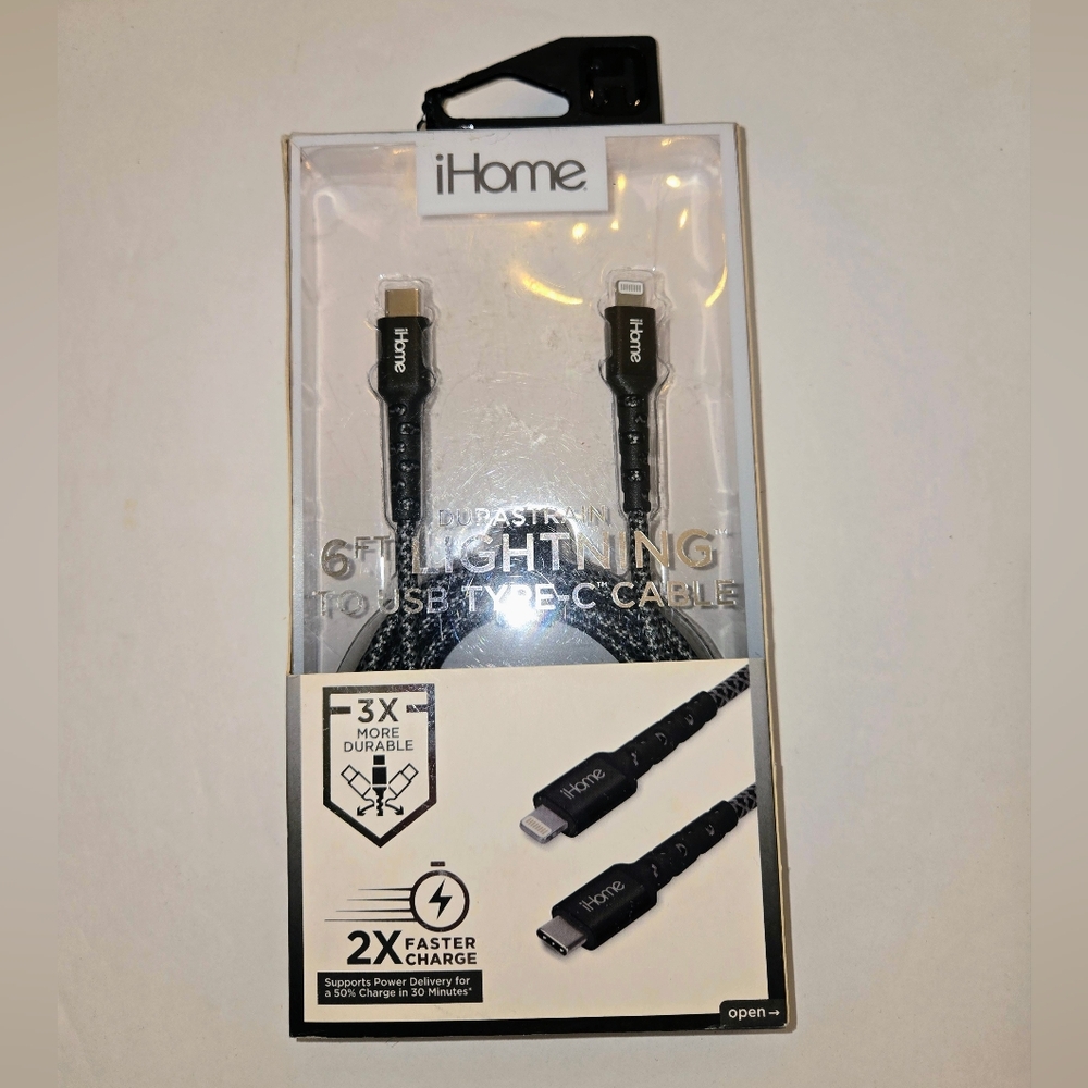 iHome Black Lightning to USB-C Cable